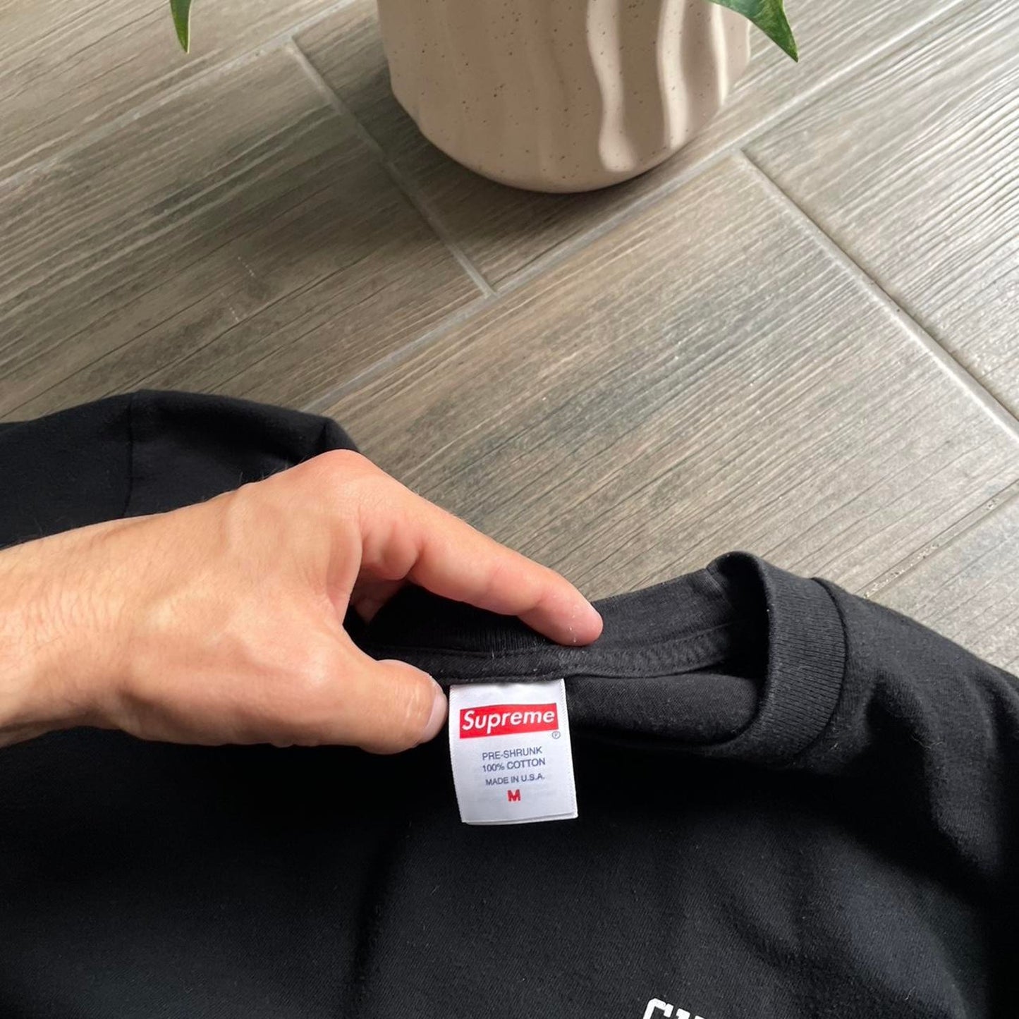 Supreme 100% authentic black tee