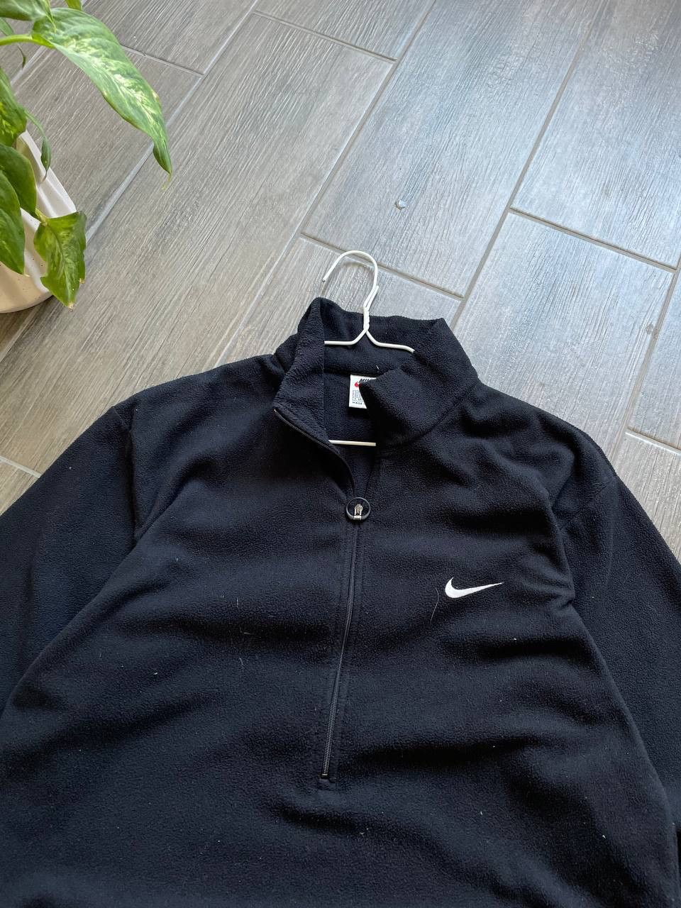 Nike black 1-3 zip fleece 90s sweatshirt