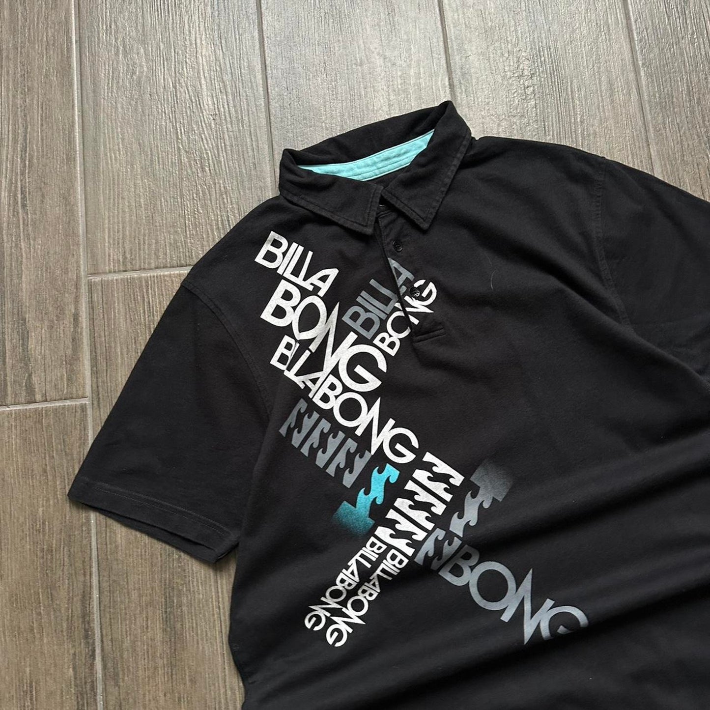 Billabong black polo shirt with