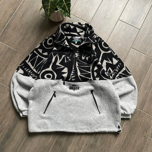 Y2K quiksilver fleece grey baggy surf jumper XL