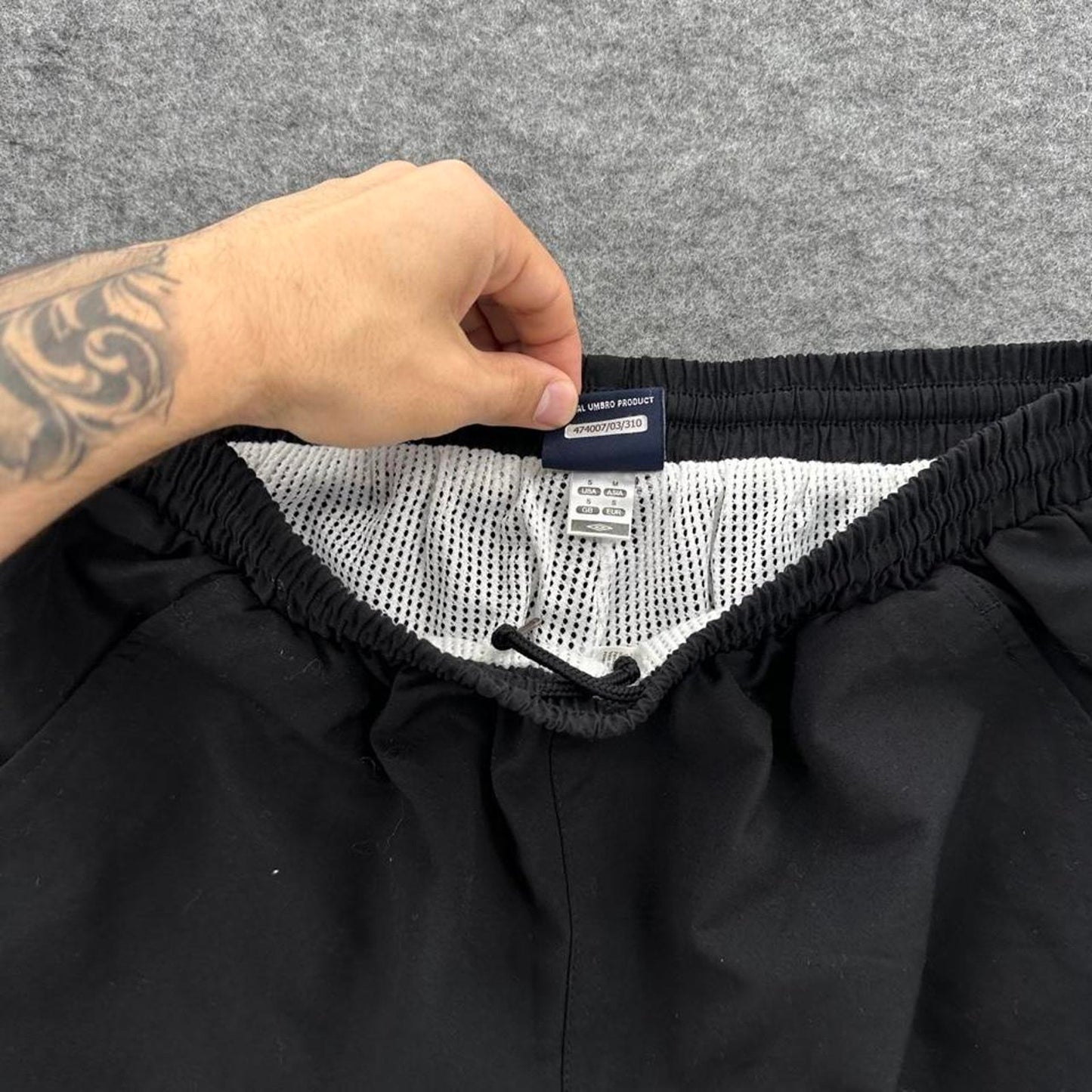 Umbro black baggy track shorts