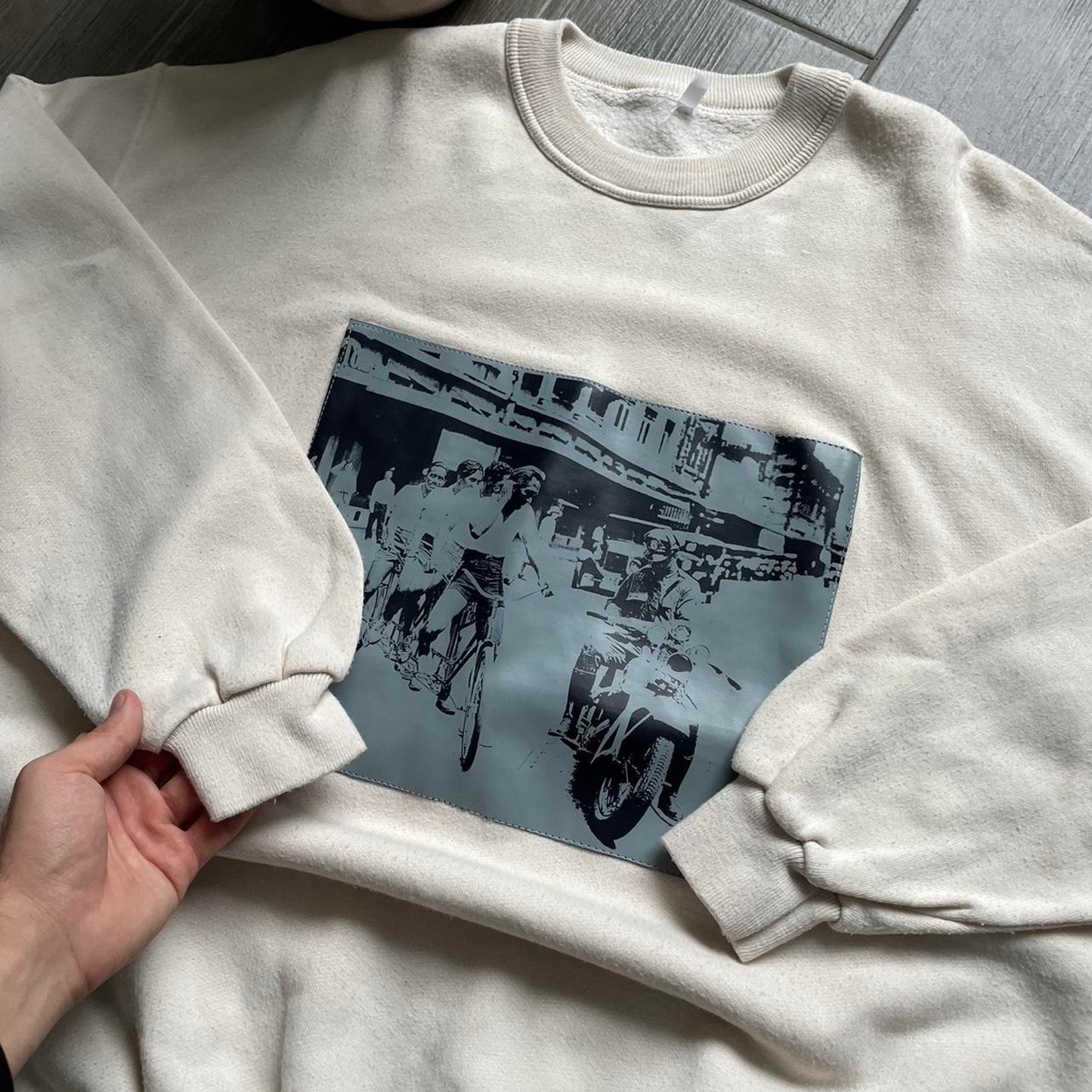 Vintage oversized beige baggy y2k L sweatshirt