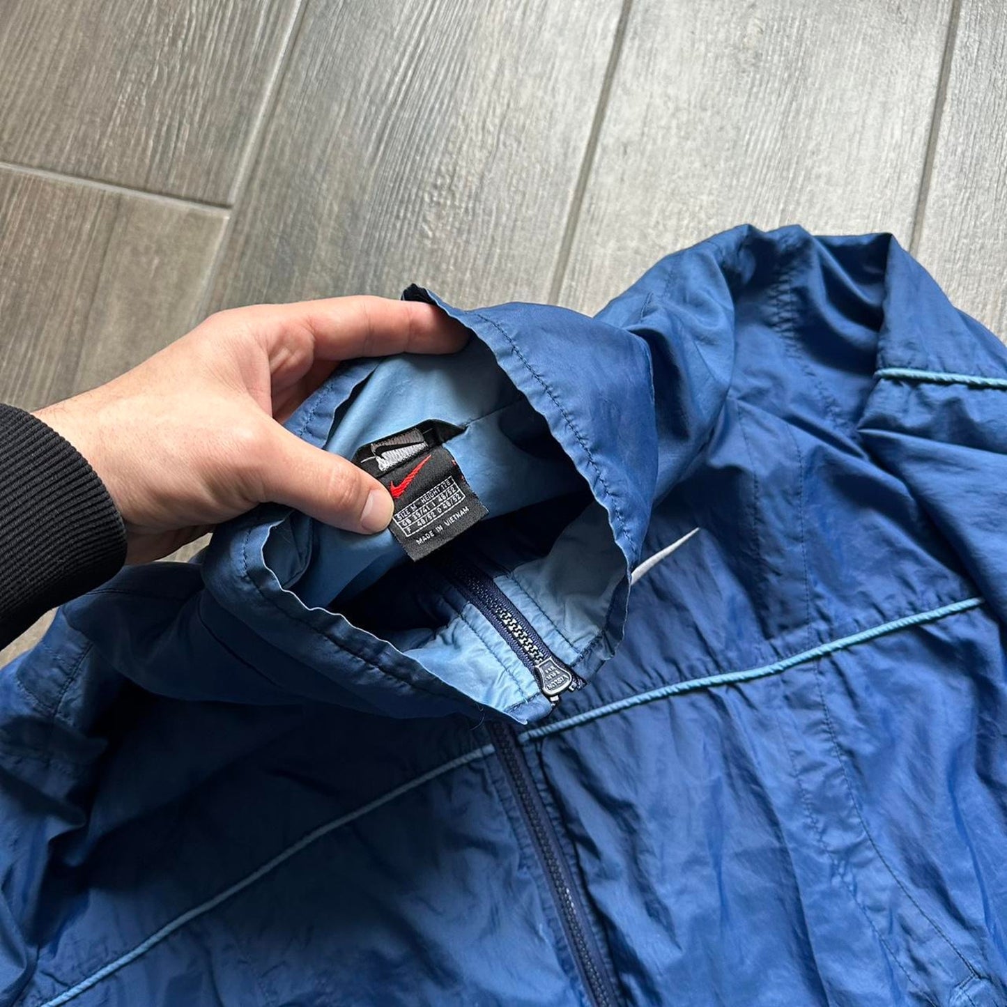 Nike navy blue windbreaker jacket