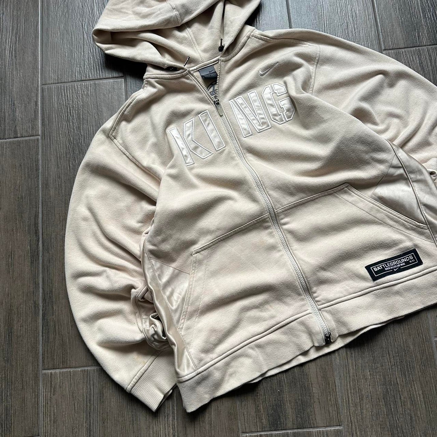 Nike y2k zip baggy streetwear L hoodie
