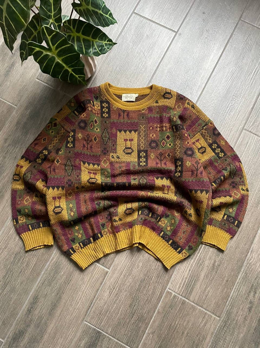 Vintage grandpacore baggy y2k knitted jumper