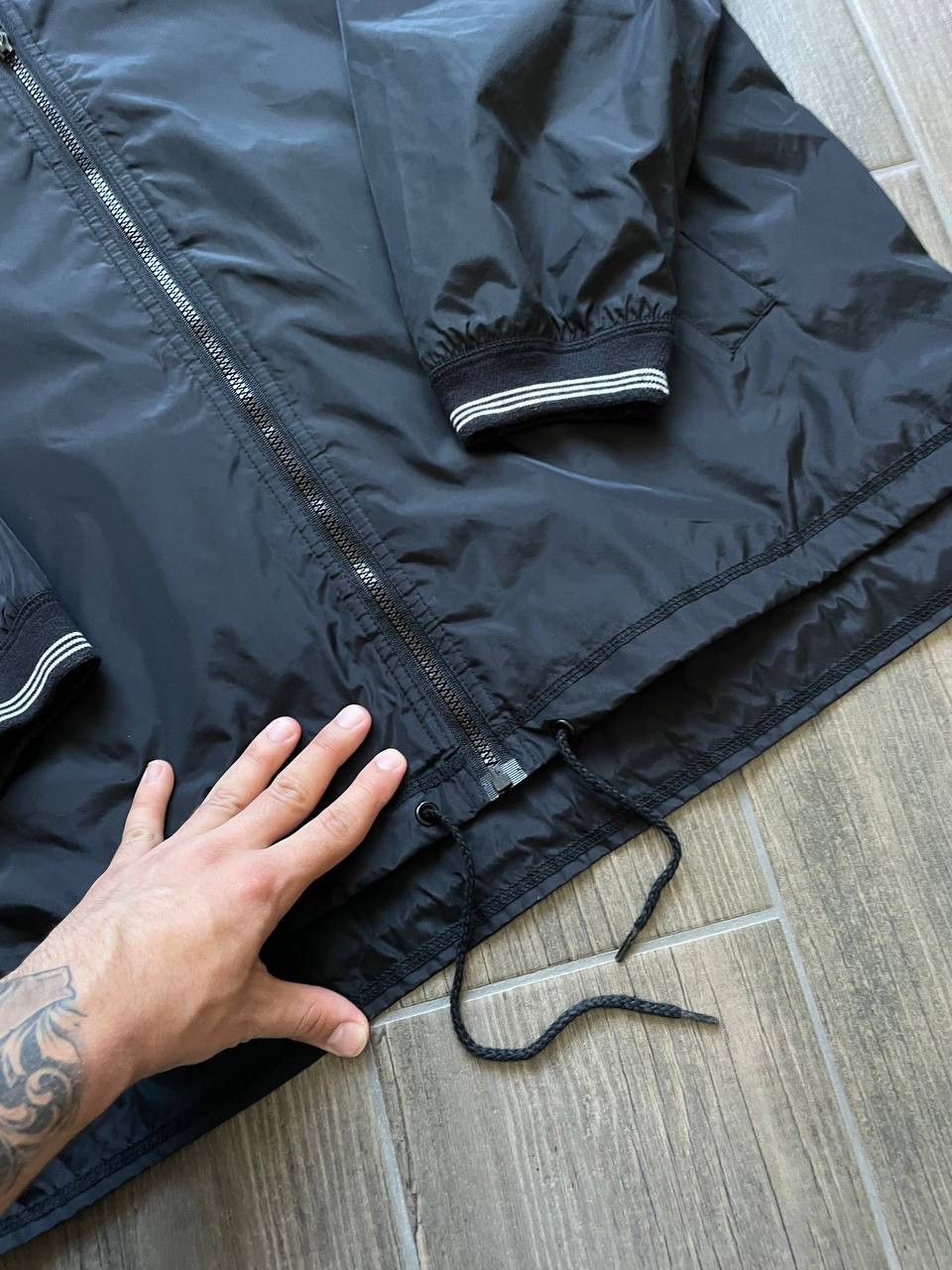 Adidas black drill y2k jacket