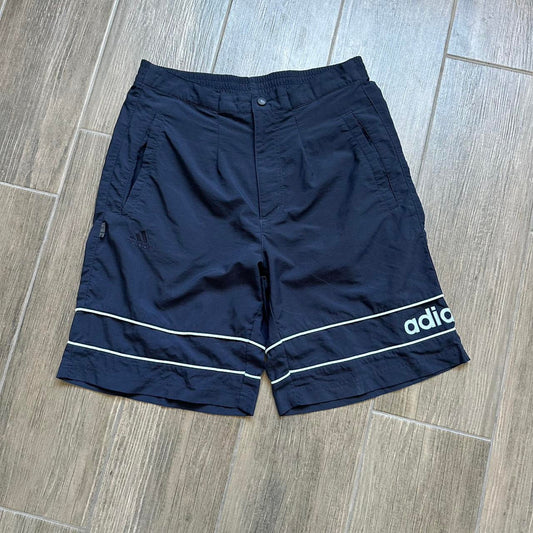 Adidas black shorts with white stripes