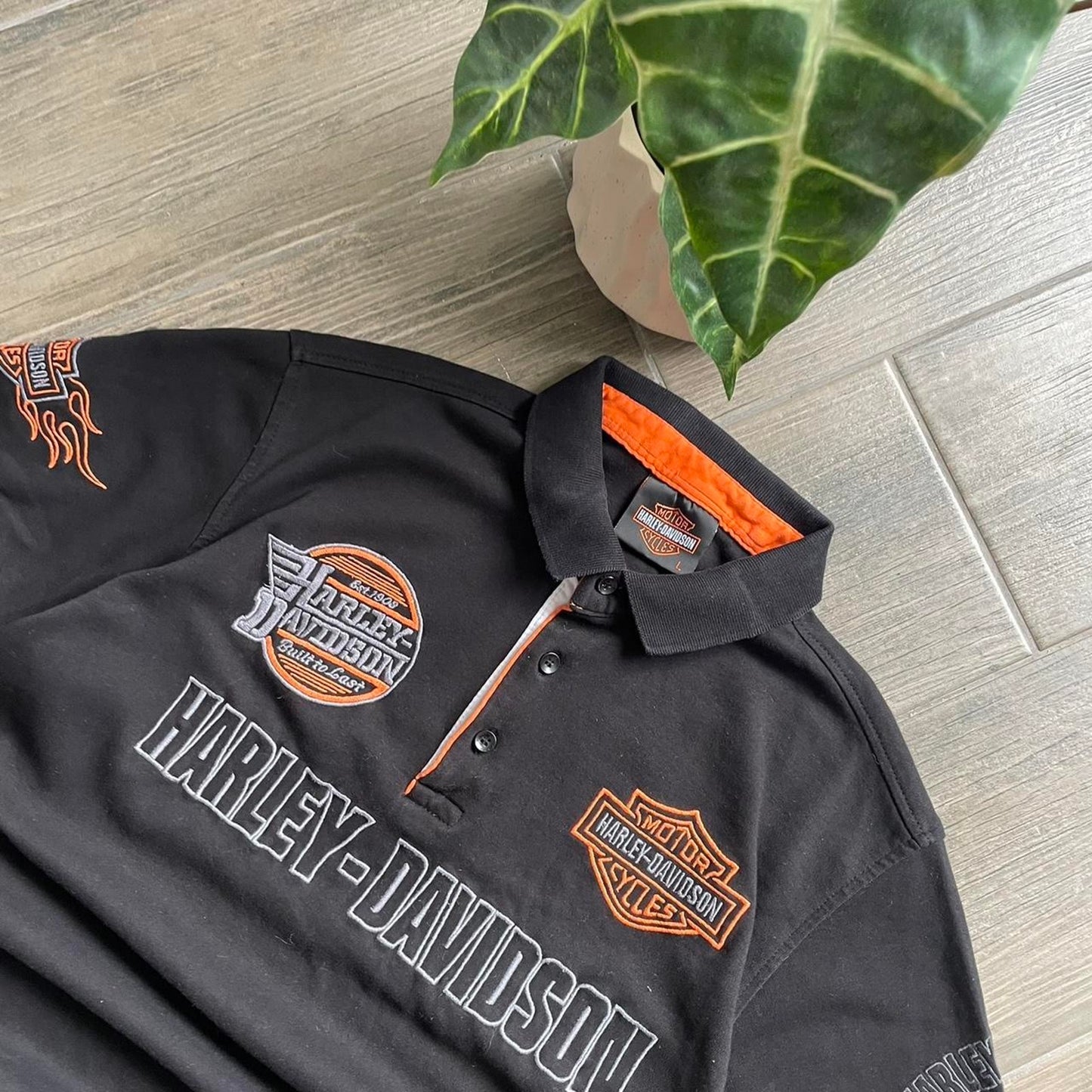 Harley Davidson y2k moto polo tee