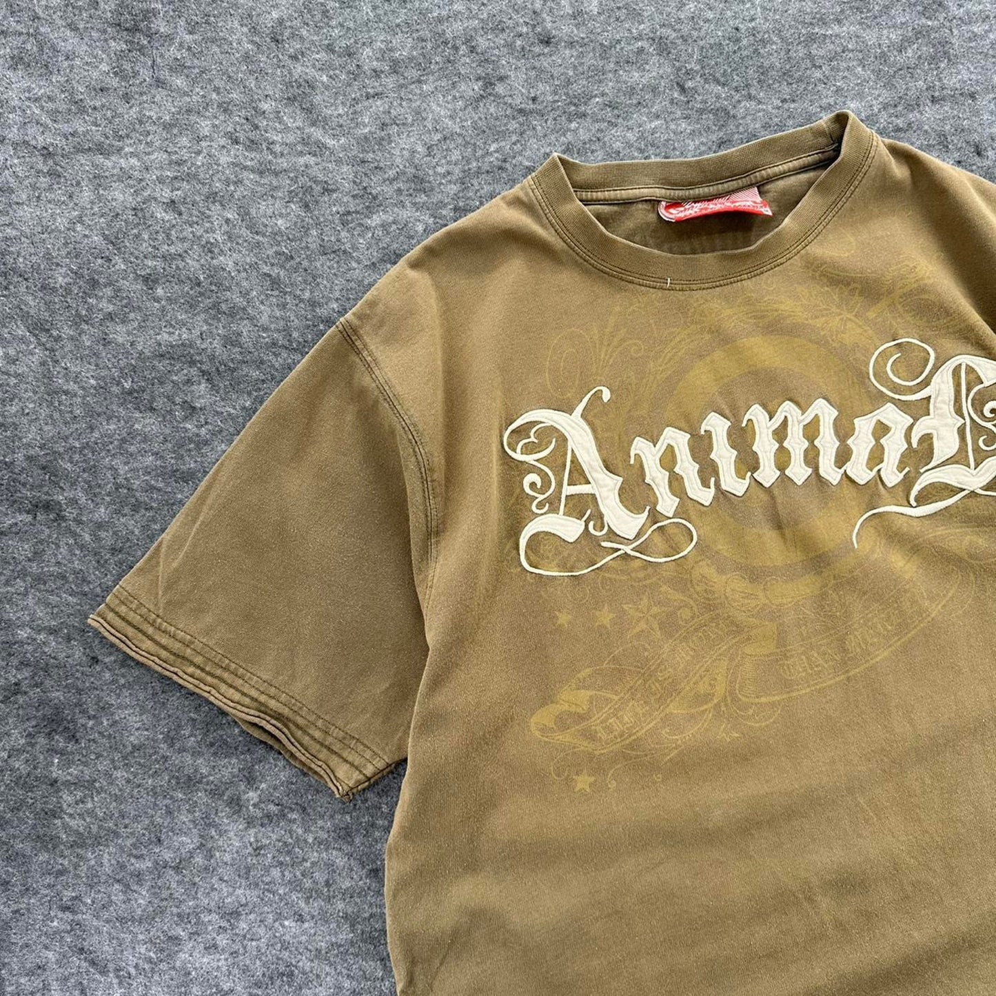 Animal khaki green cotton t shirt