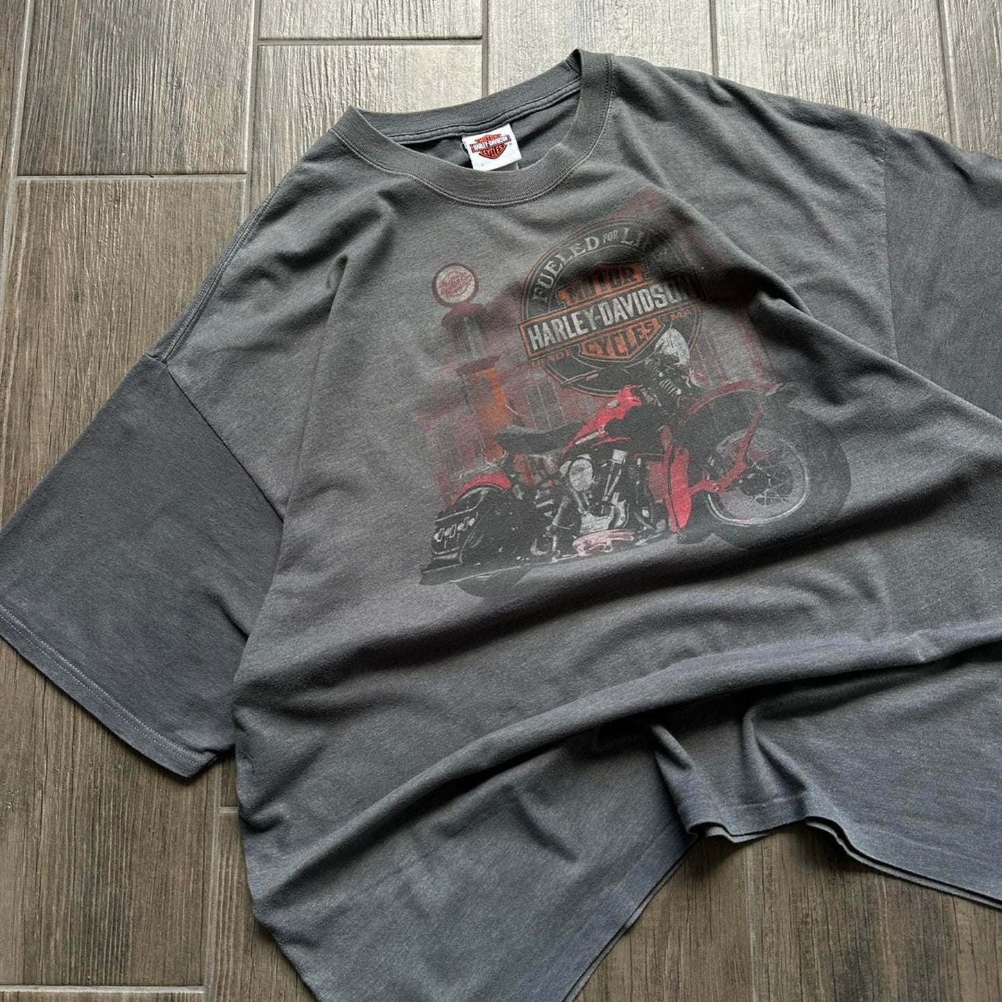 Harley Davidson y2k grey baggy tee