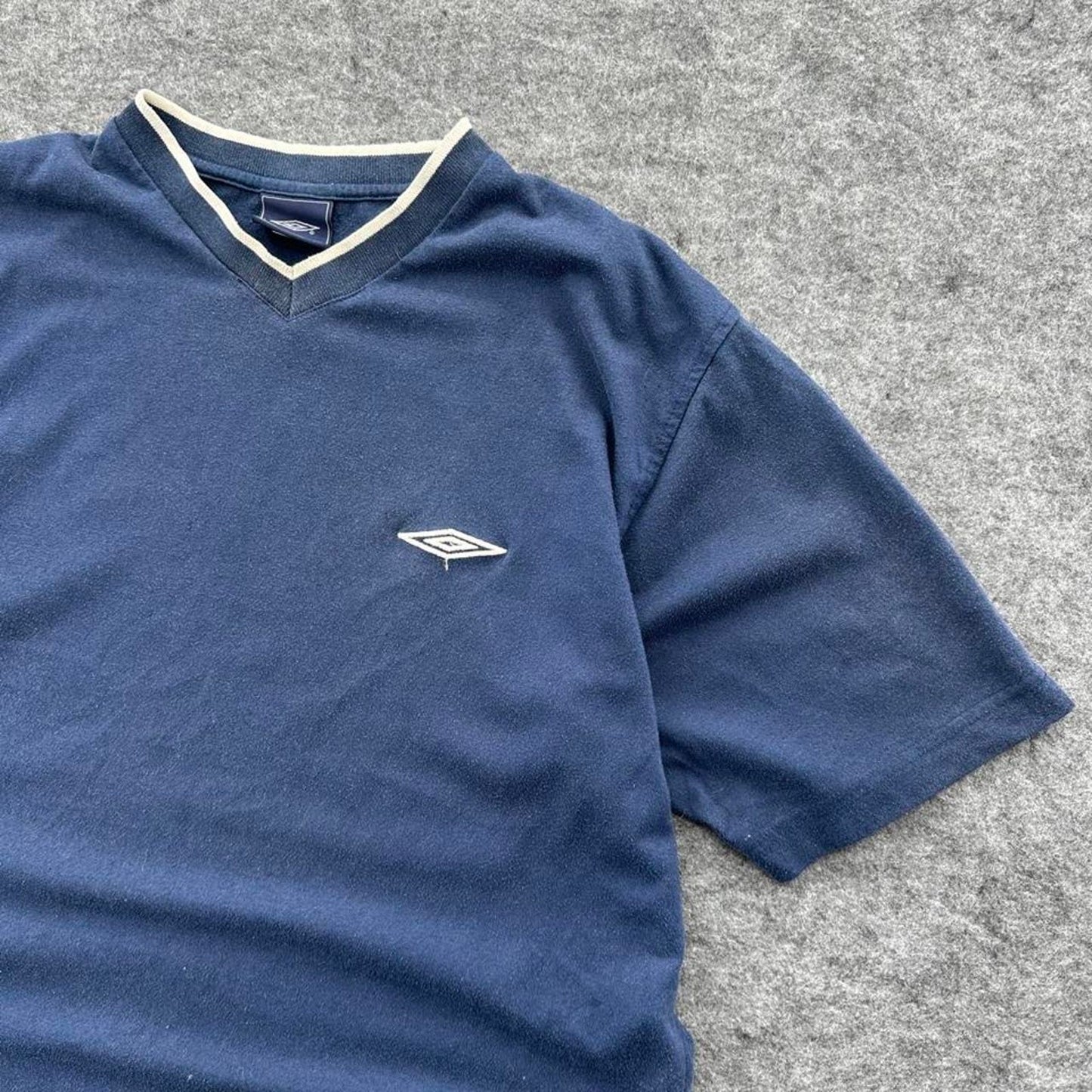 Navy blue umbro v neck t shirt