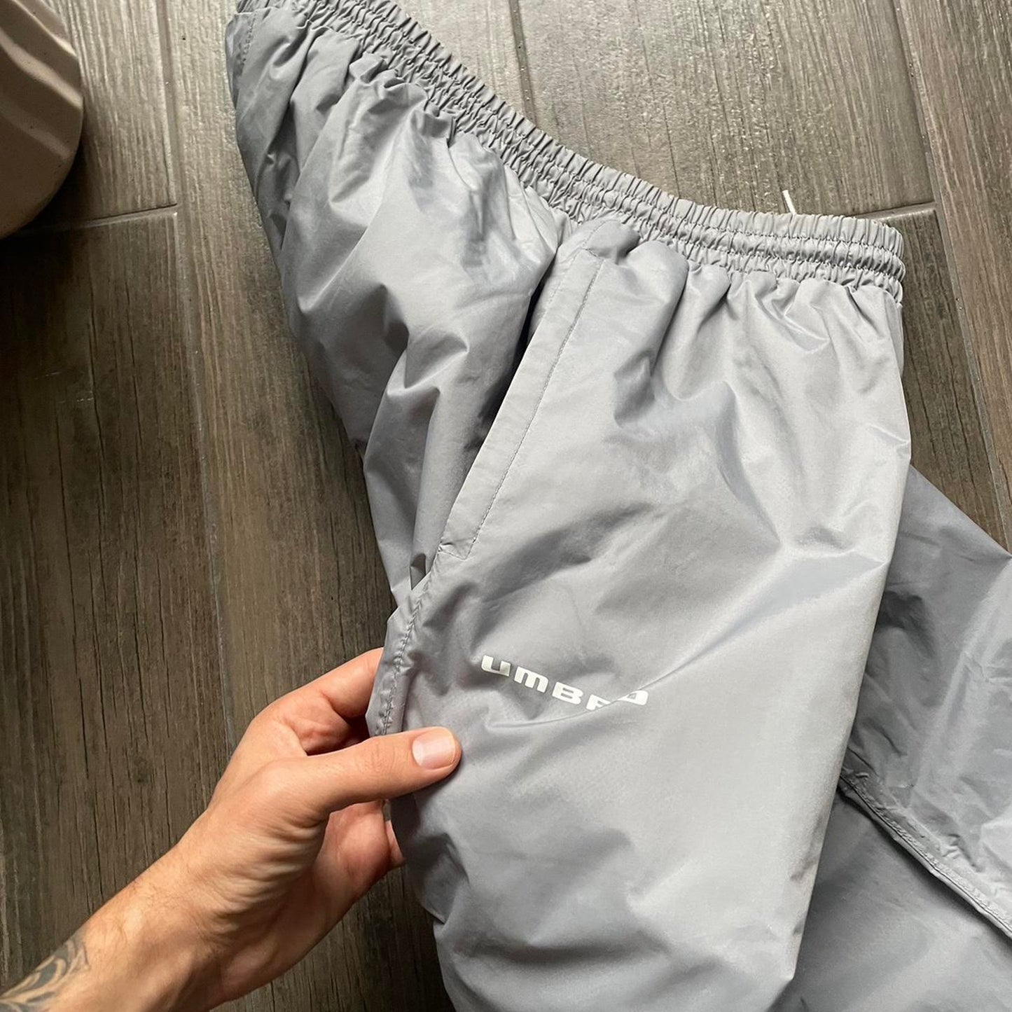 Umbro waterproof grey y2k streetwear L sweatpants