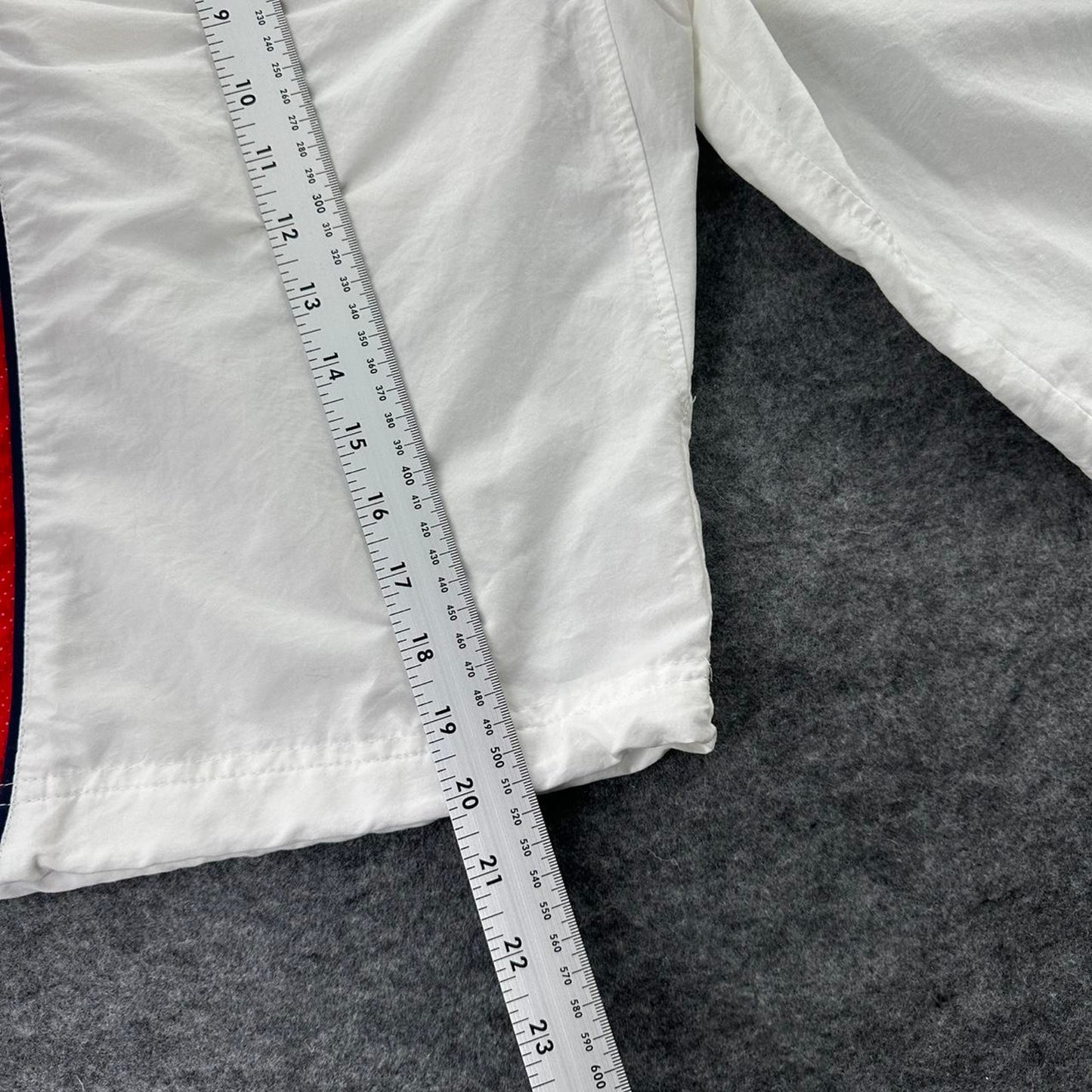 Nike white shorts with red
