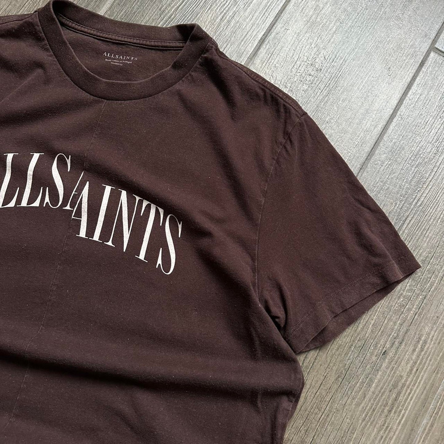 AllSaints brown oversized cotton t-shirt