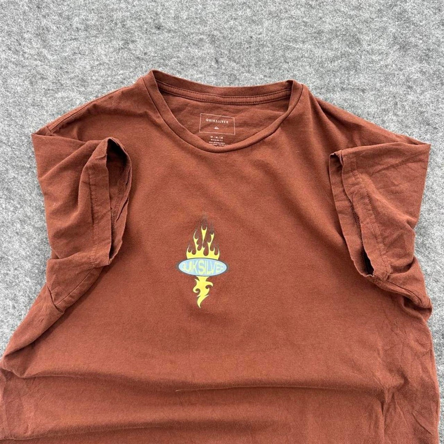 Quiksilver brown cotton t shirt with