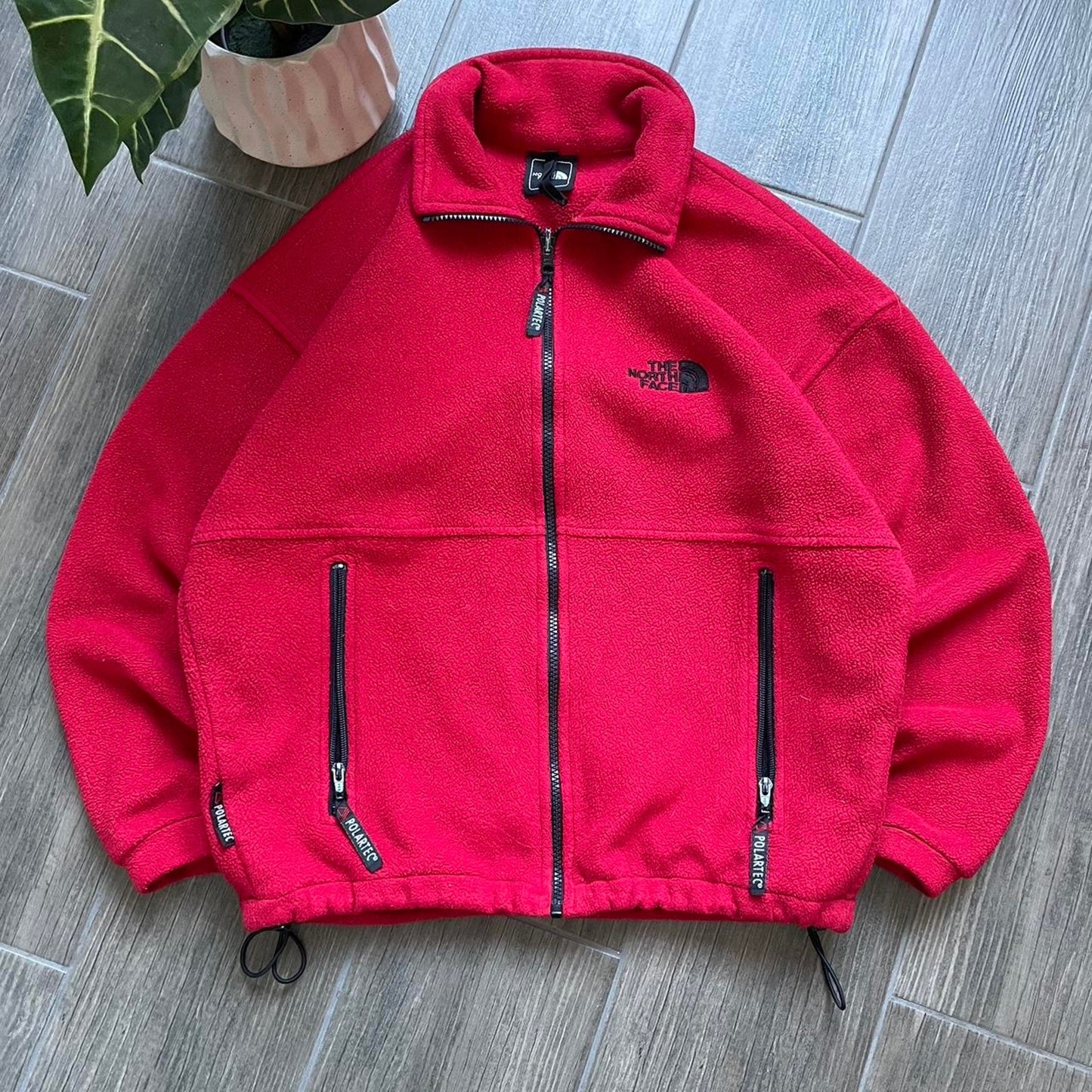The North Face red vintage fleece baggy jumper