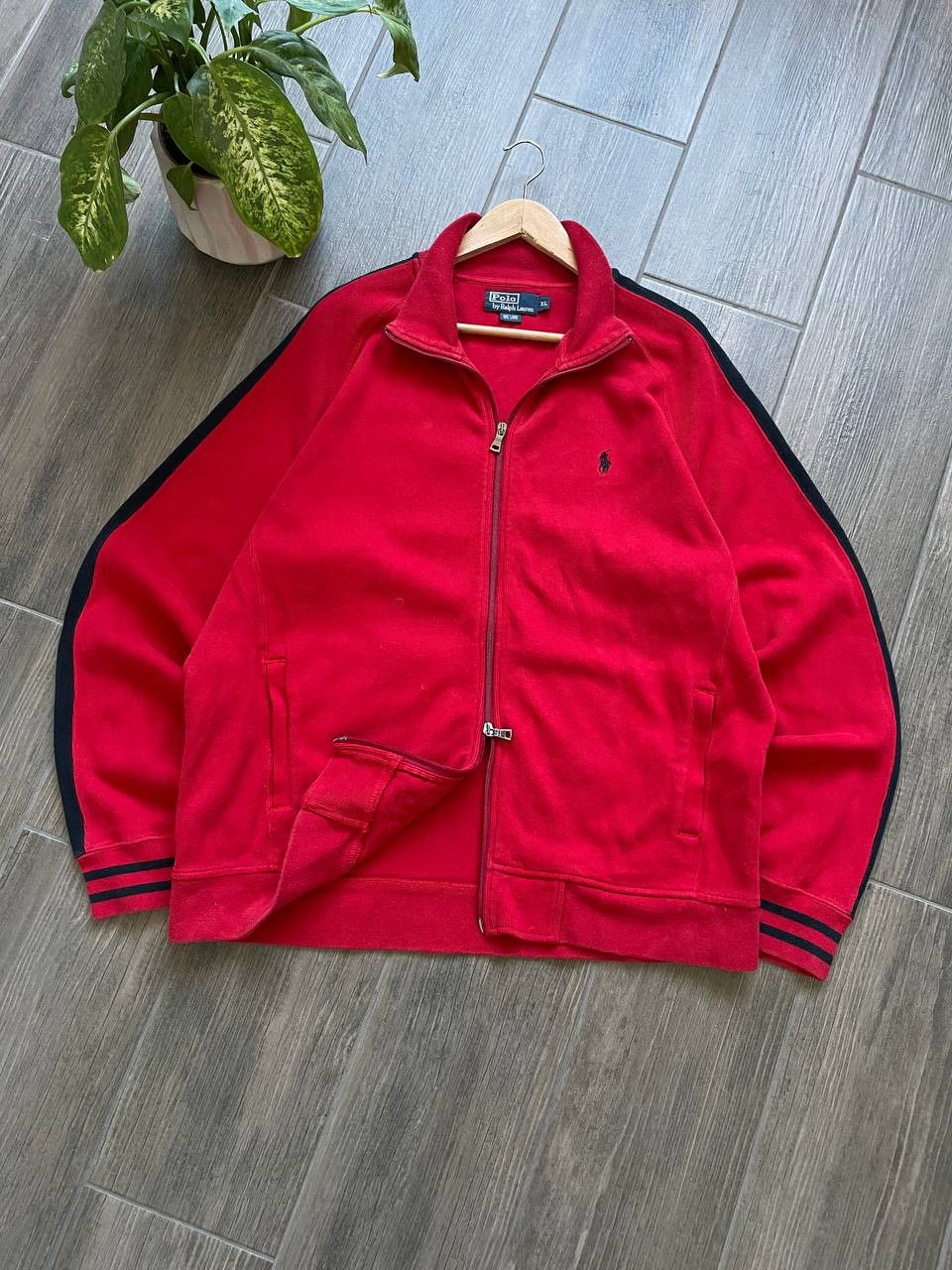 Polo Ralph Lauren y2k red cotton zip hoodie