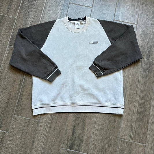 Adidas grey and white crewneck sweatshirt