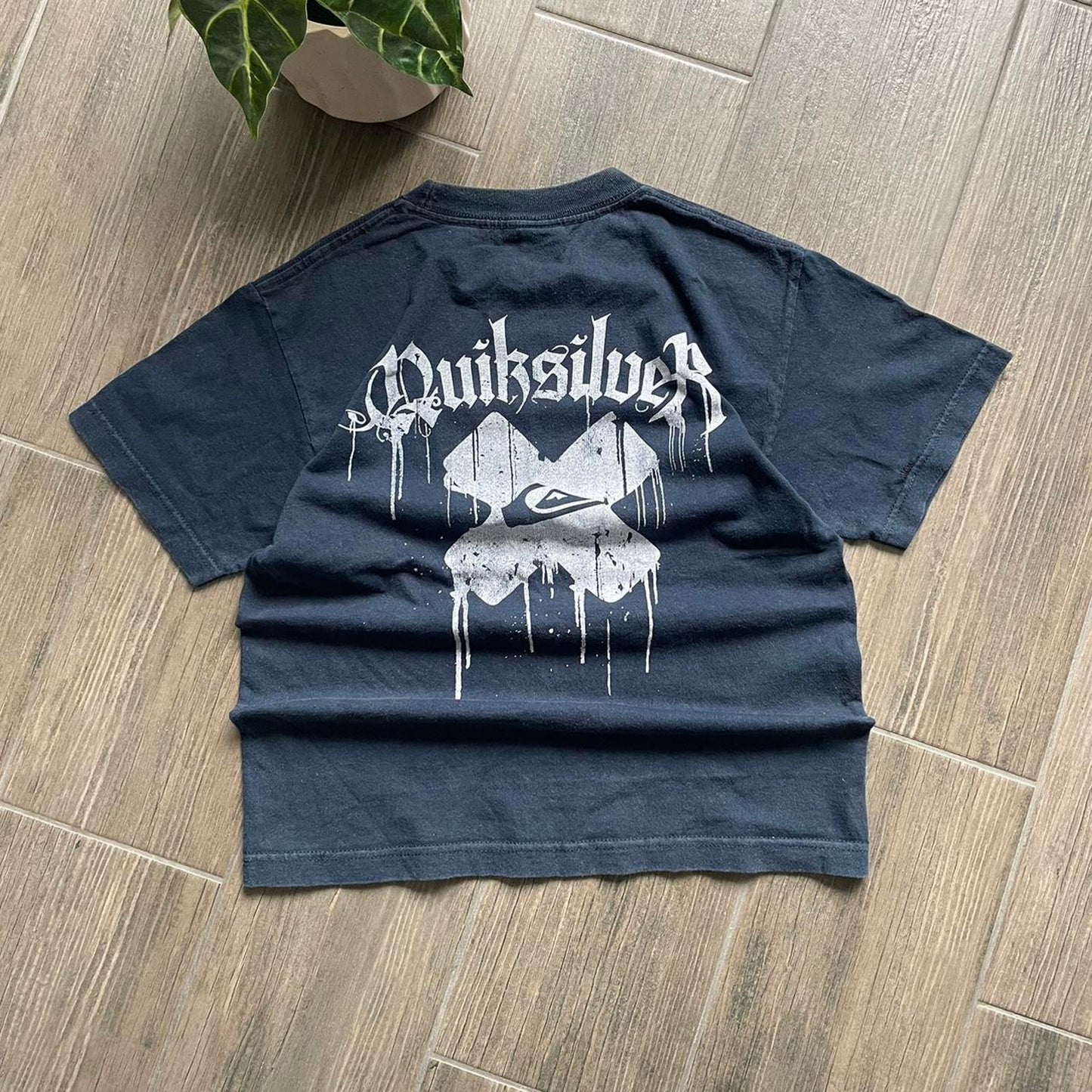 Quiksilver surf-wear y2k navy oversized S tee