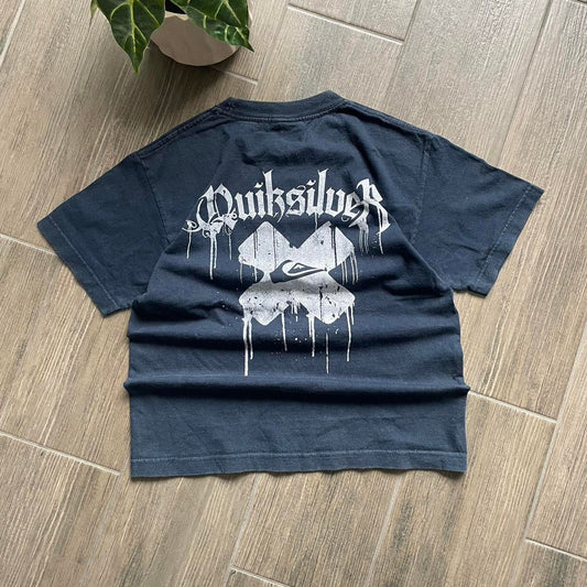 Quiksilver surf-wear y2k navy oversized S tee