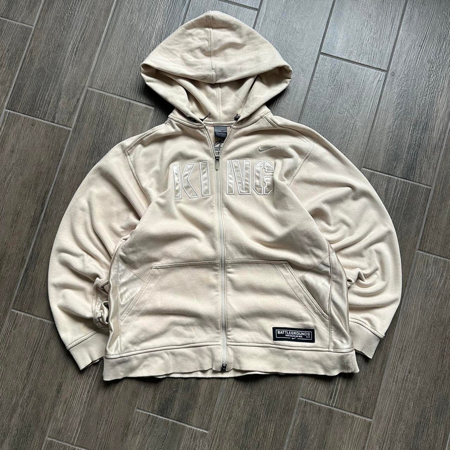 Nike y2k zip baggy streetwear L hoodie