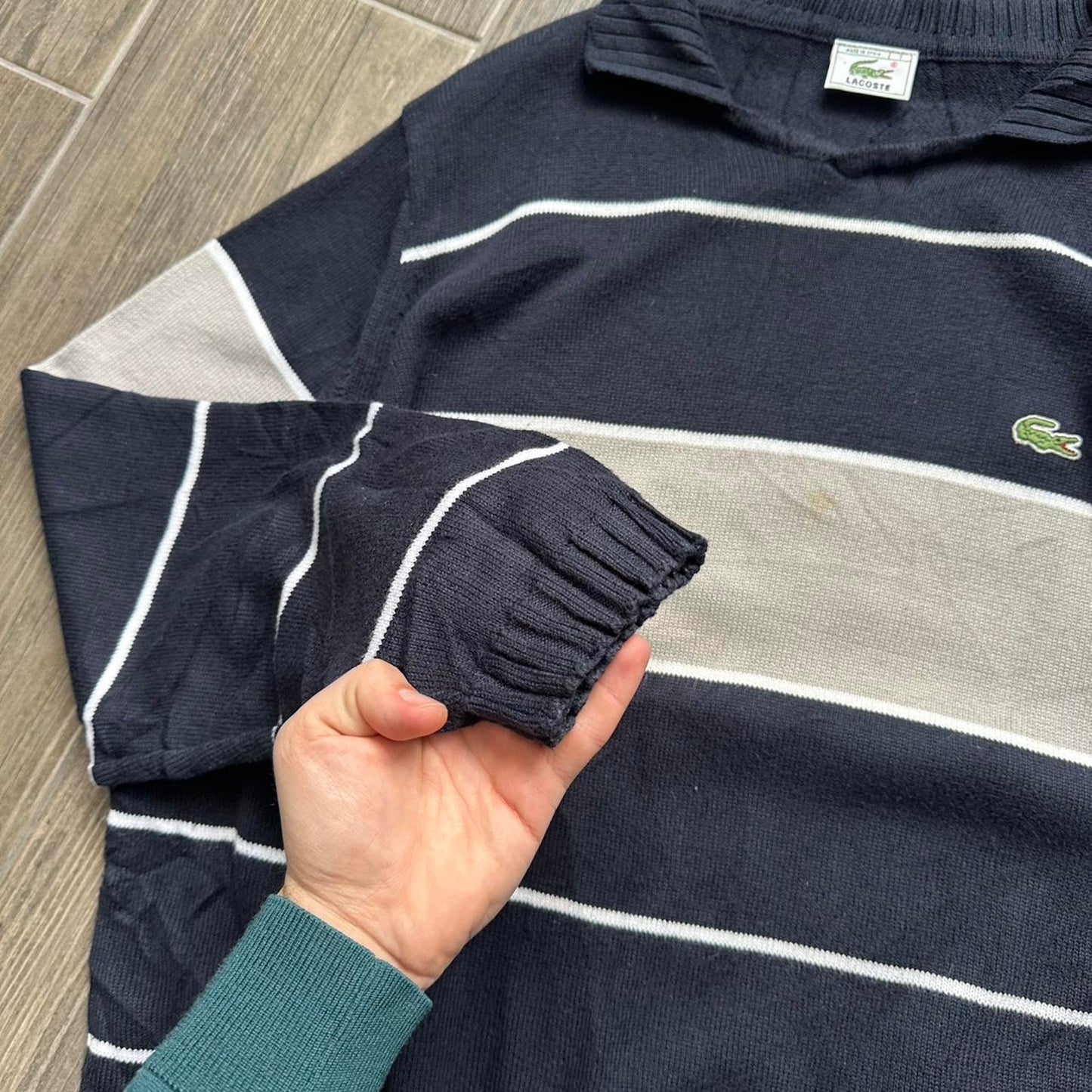 Lacoste navy blue stripped sweater