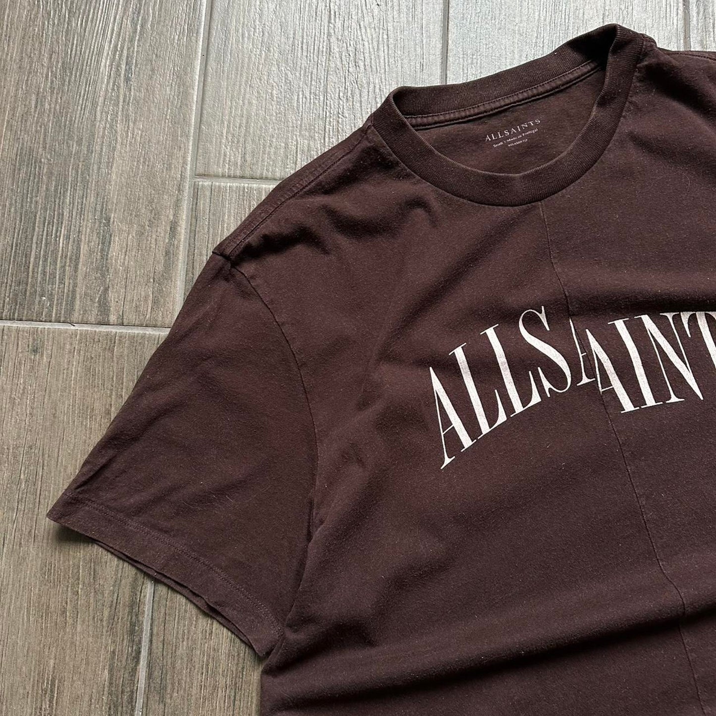 AllSaints brown oversized cotton t-shirt