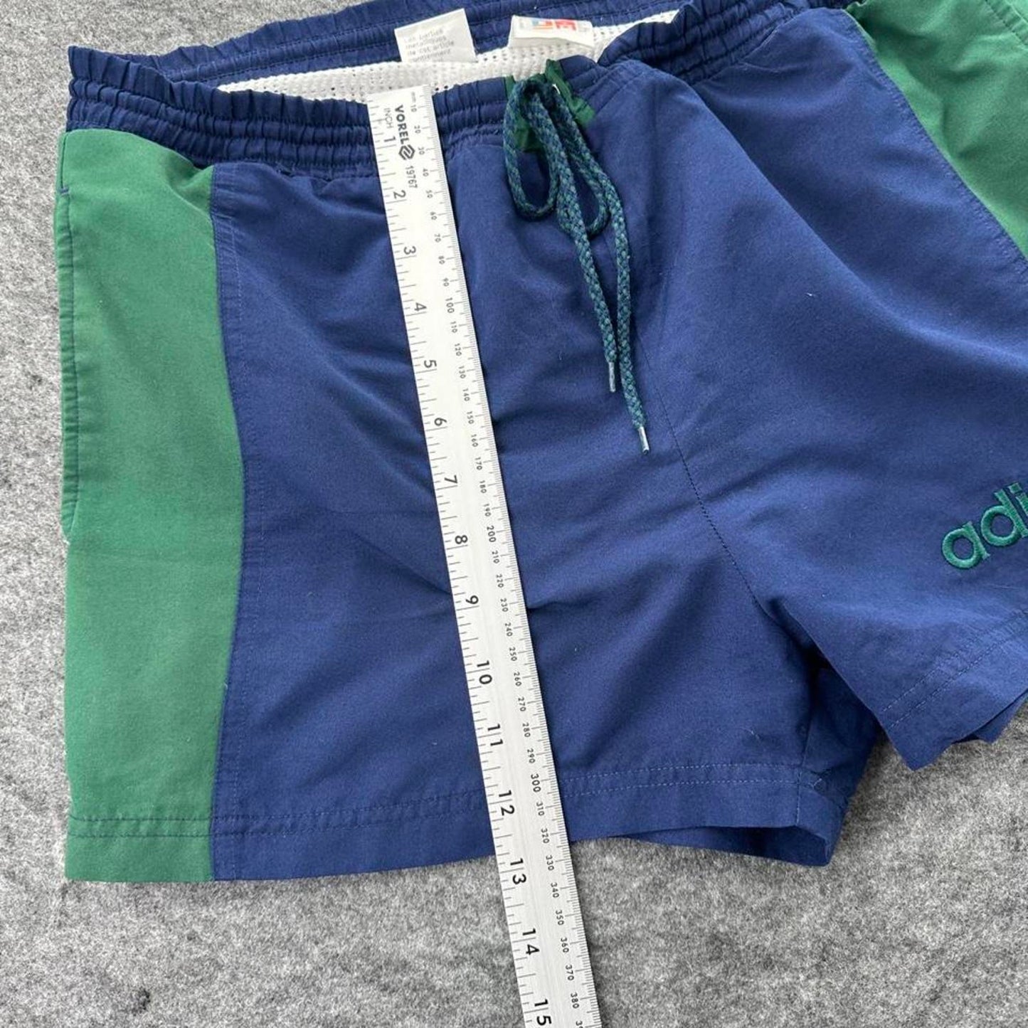 Adidas green and blue shorts