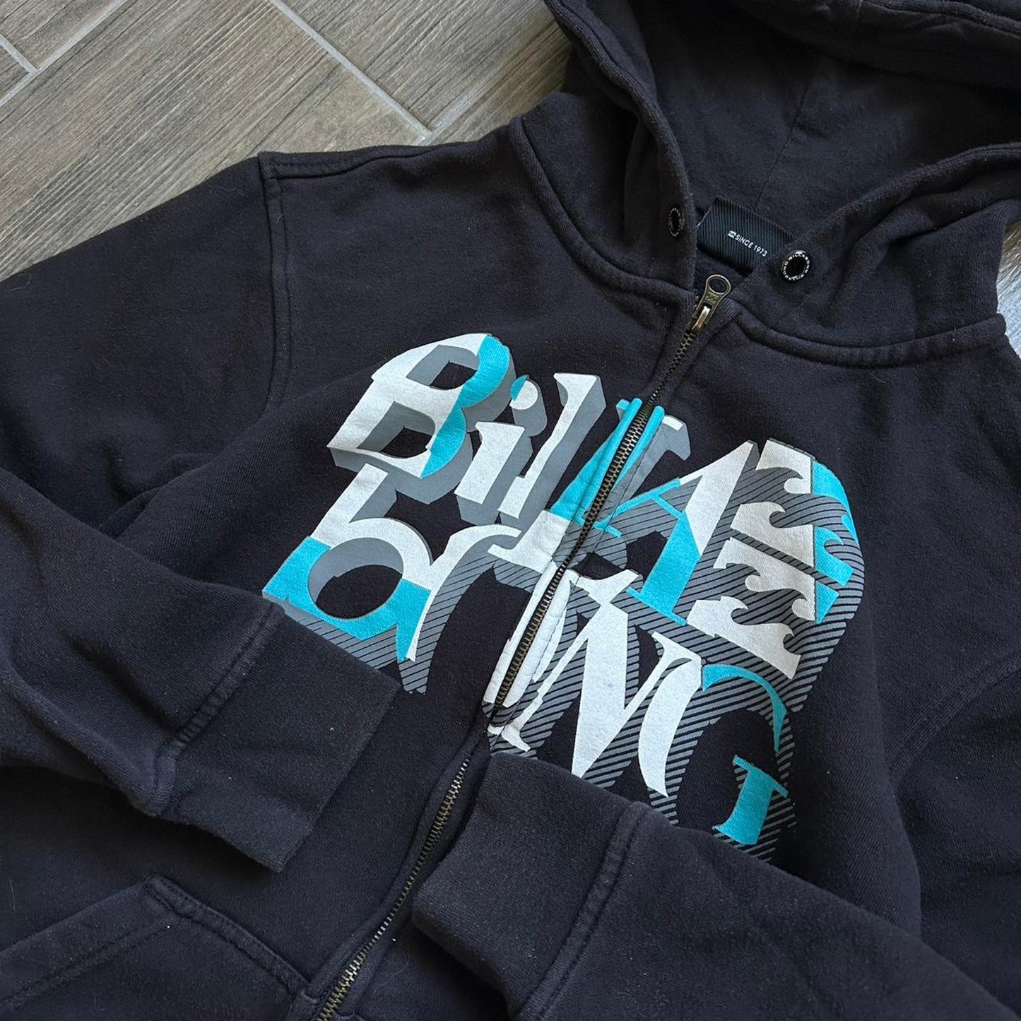 Billabong Y2k black zip baggy hoodie