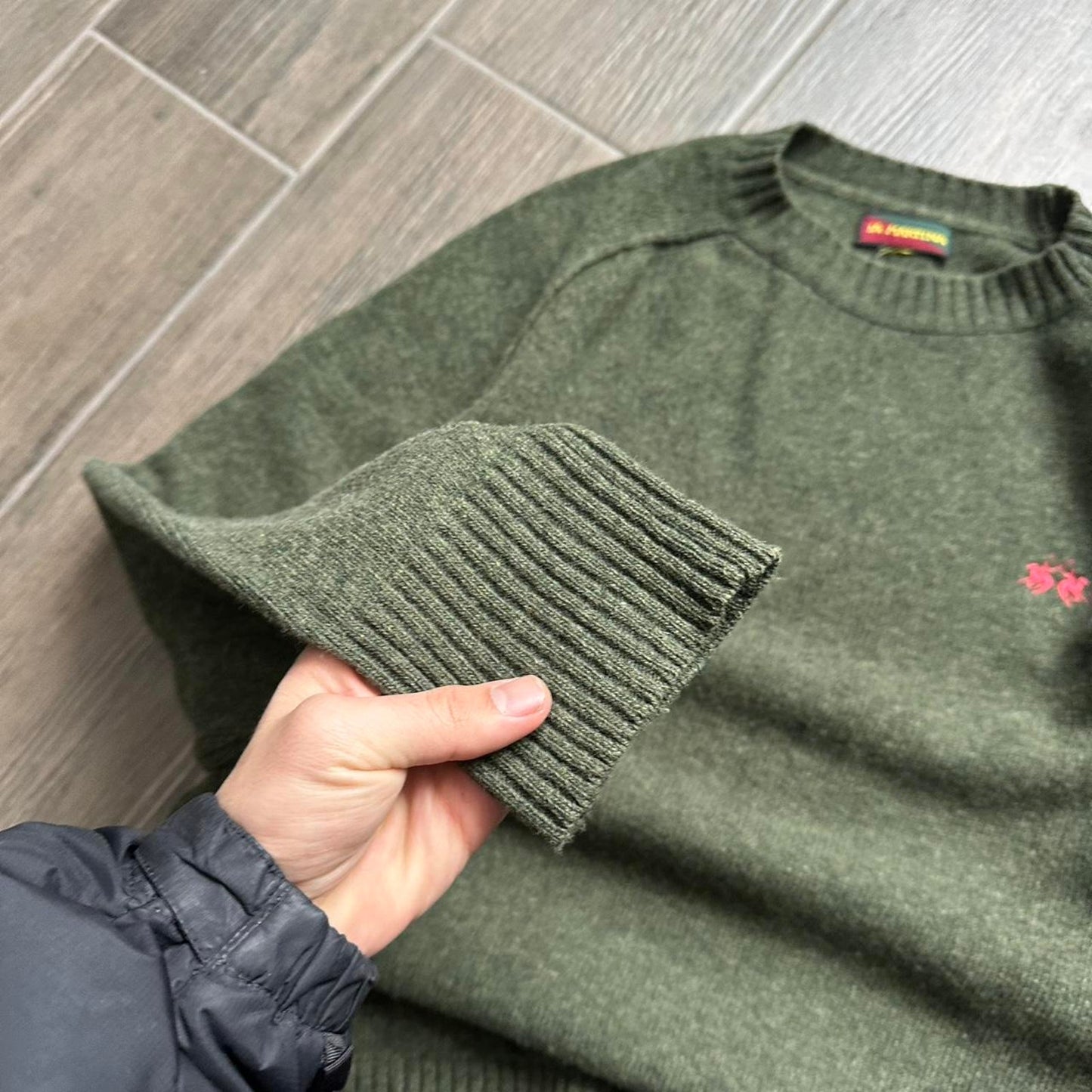 La Martina green wool winter knit sweater