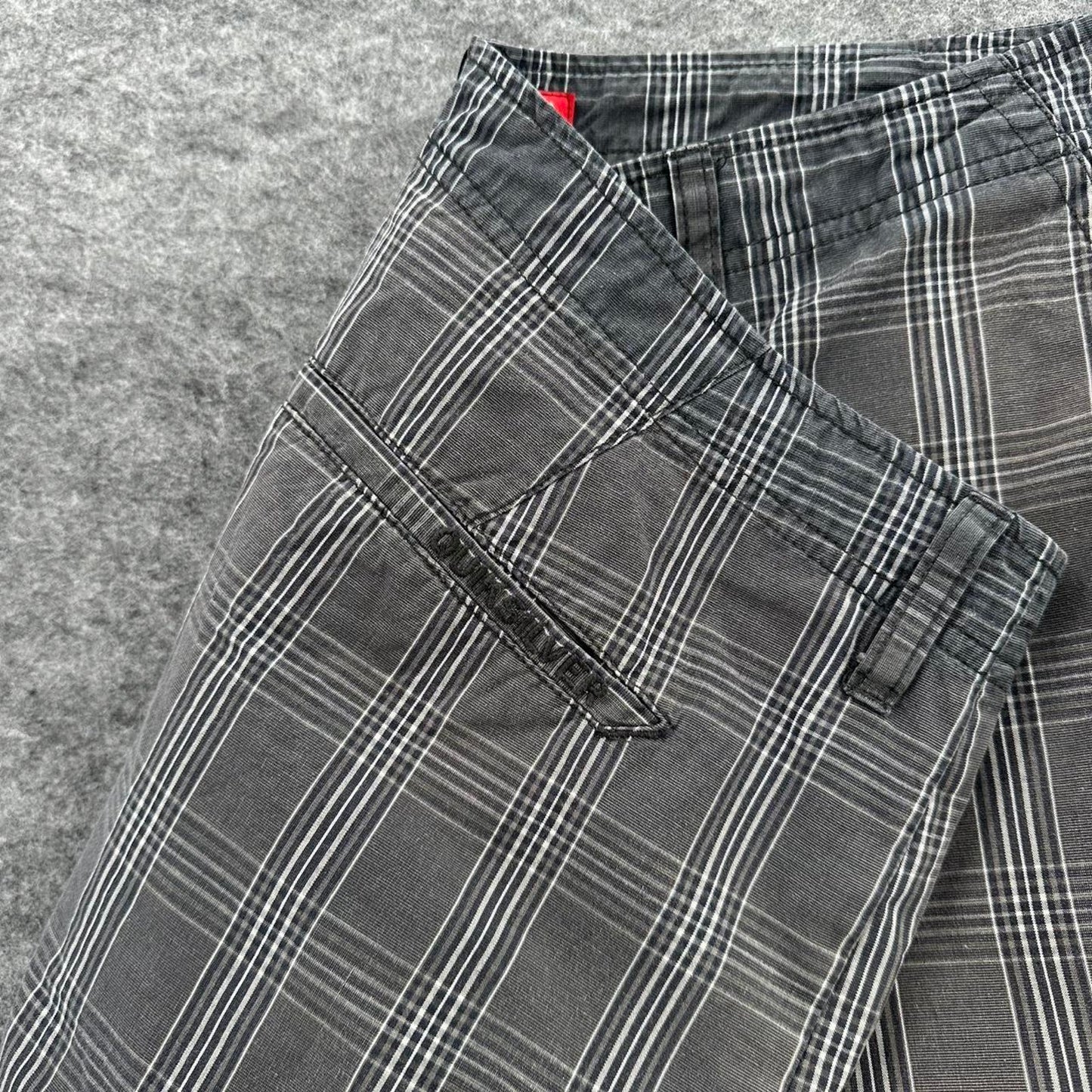 Quiksilver grey plaid shorts