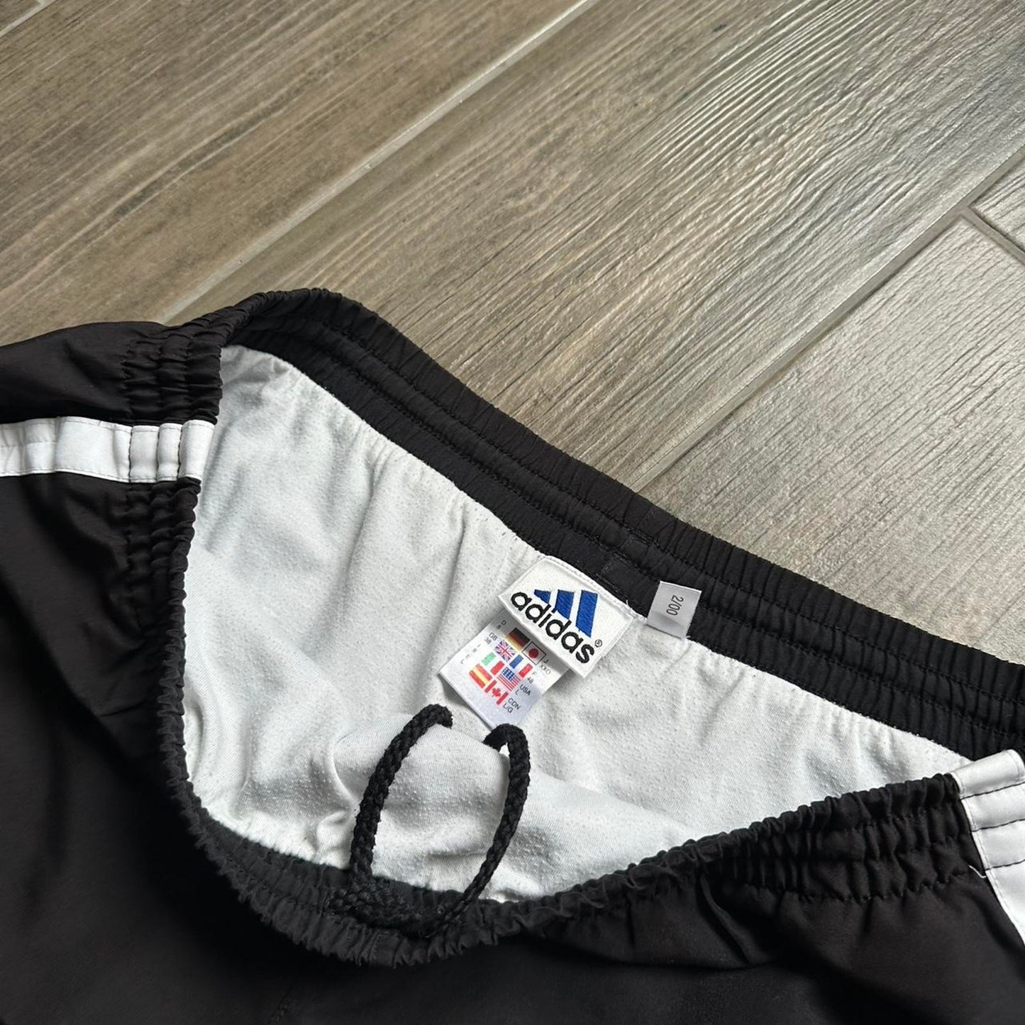 Adidas black and white shorts