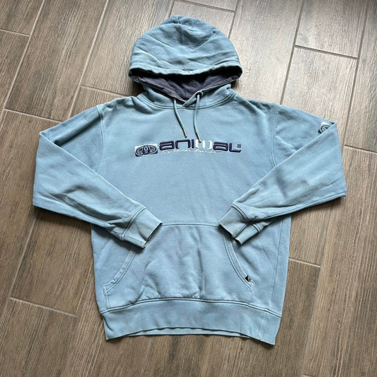 Animal blue hoodie with embroidered