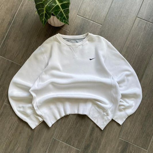 Nike white y2k baggy sweatshirt