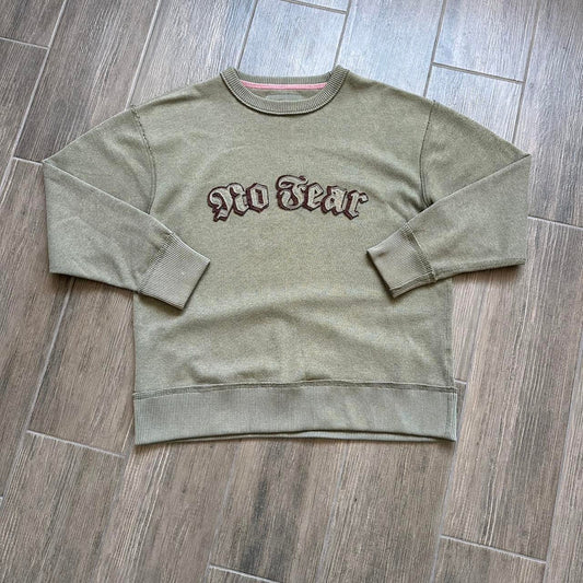 No fear khaki green crewneck