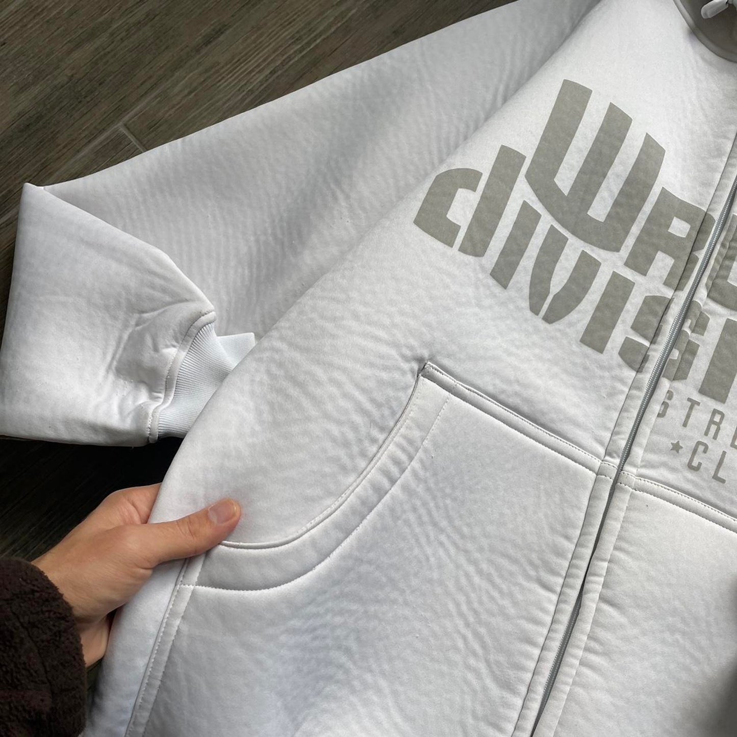 Y2k skater style white oversized L hoodie