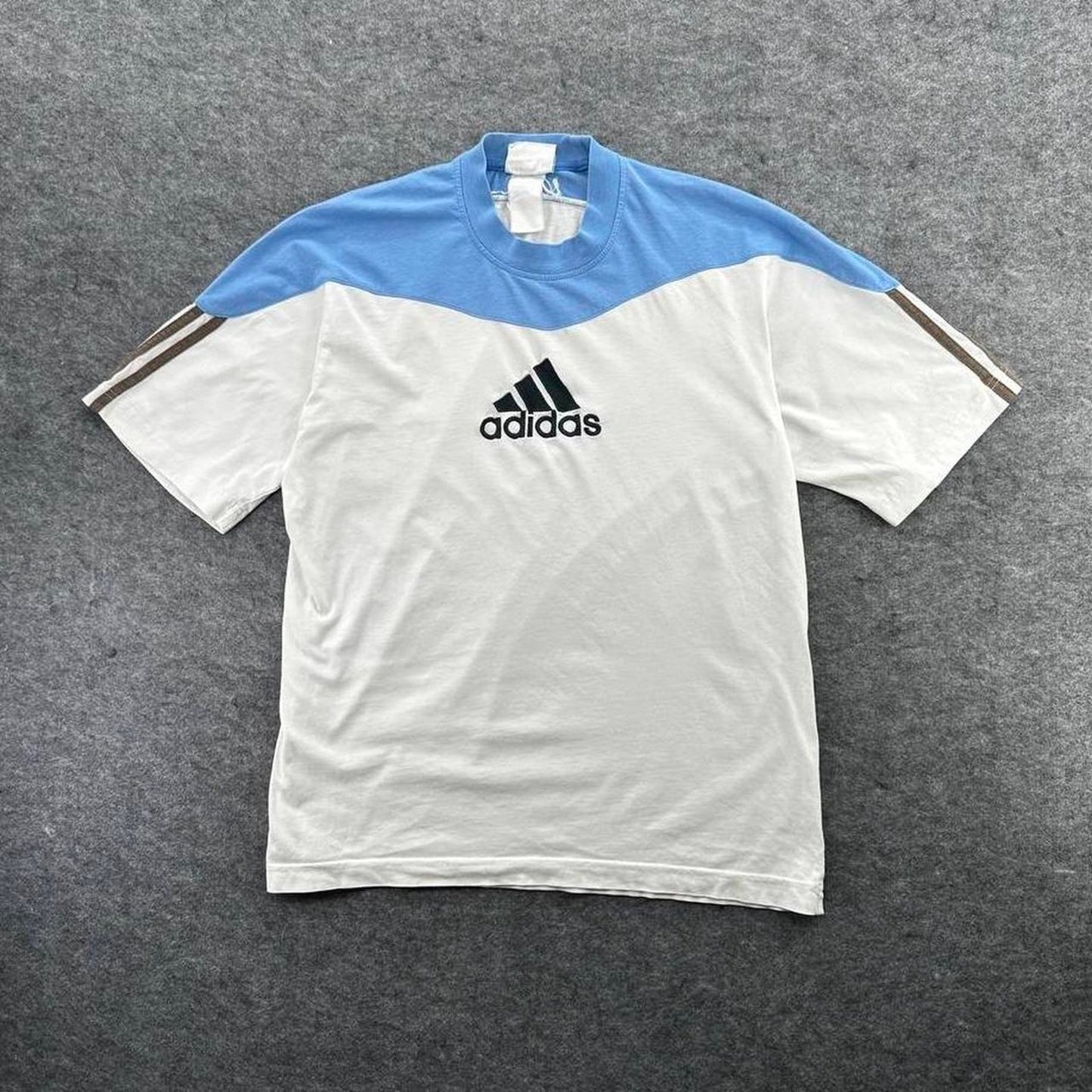 Adidas white and blue color blocked