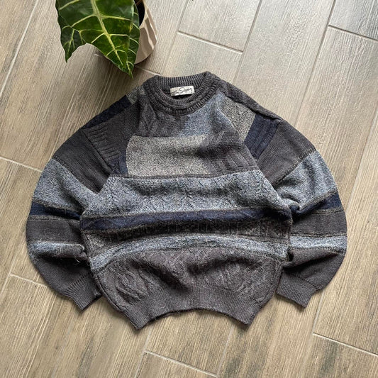 Y2k vintage grandpacore navy made in UK S jumper