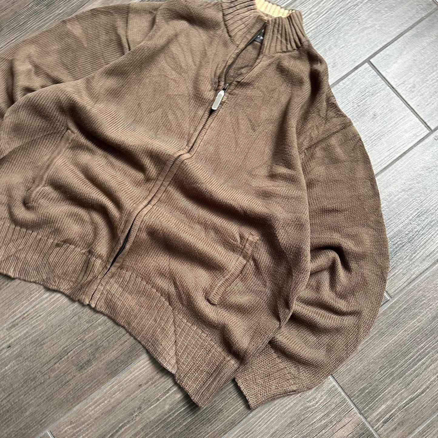 Y2k Japanese style knitted zip XL jumper