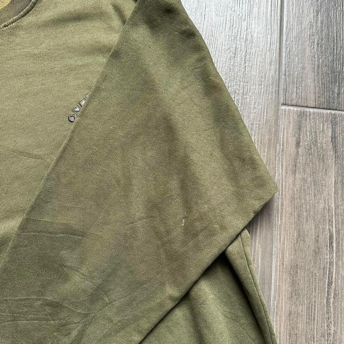 Adidas khaki L y2k baggy vintage sweatshirt