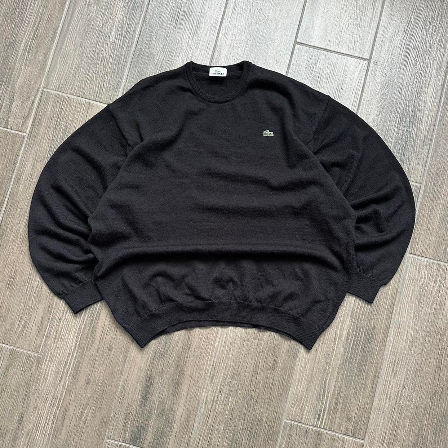 Lacoste black vintage wool L sweater
