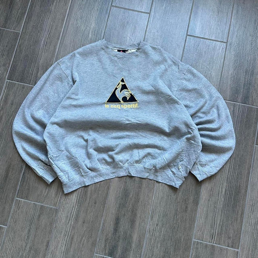 Le Coq Sportif grey y2k baggy sweatshirt