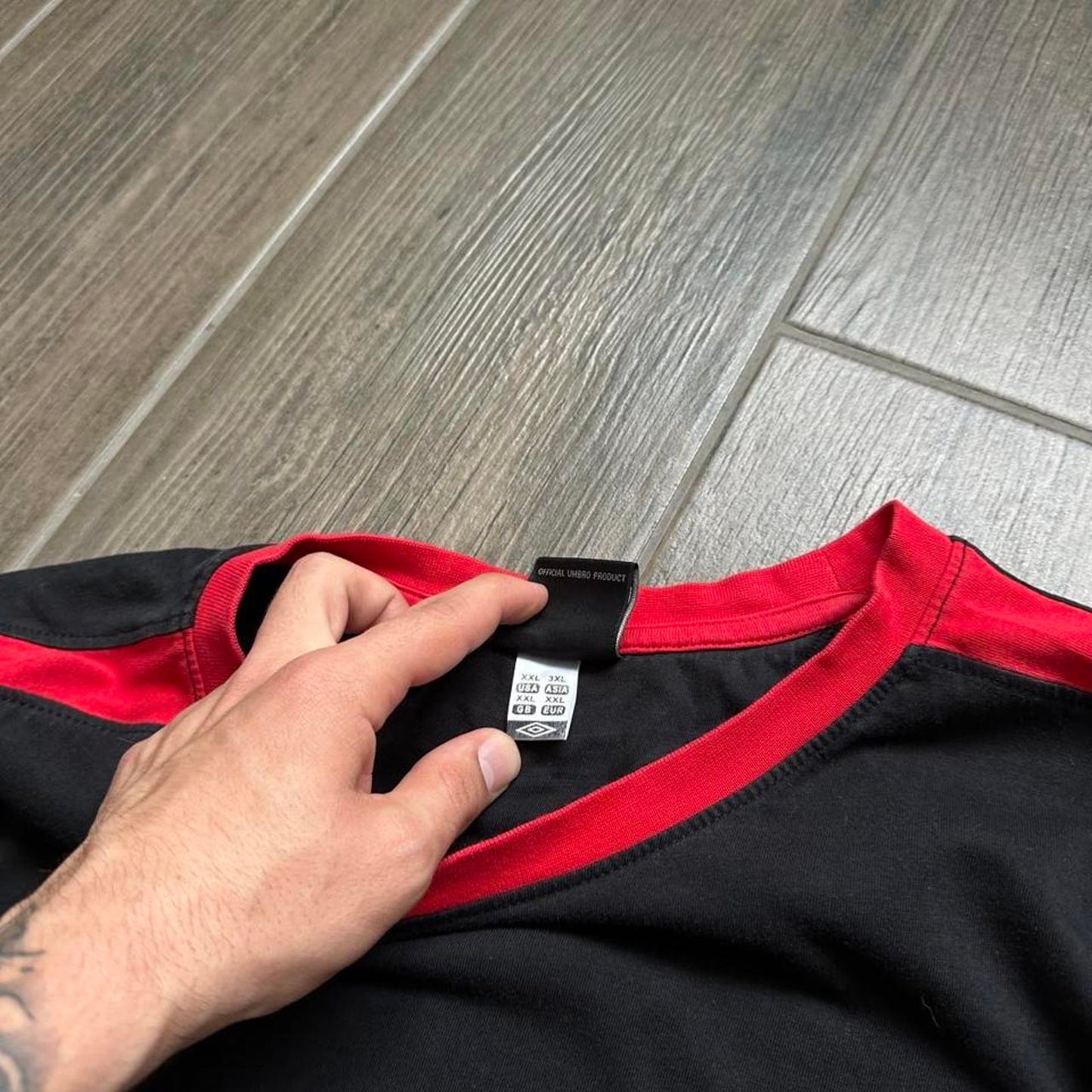 Umbro black and red sportswear t-shirt