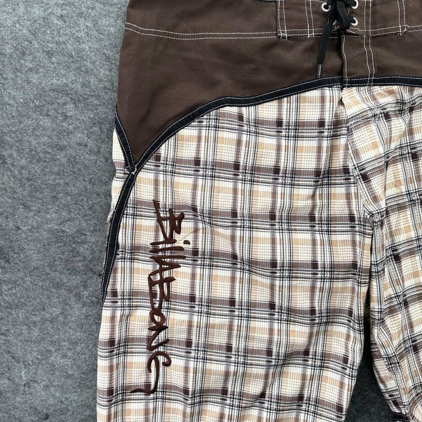 Billabong brown and beige plaid