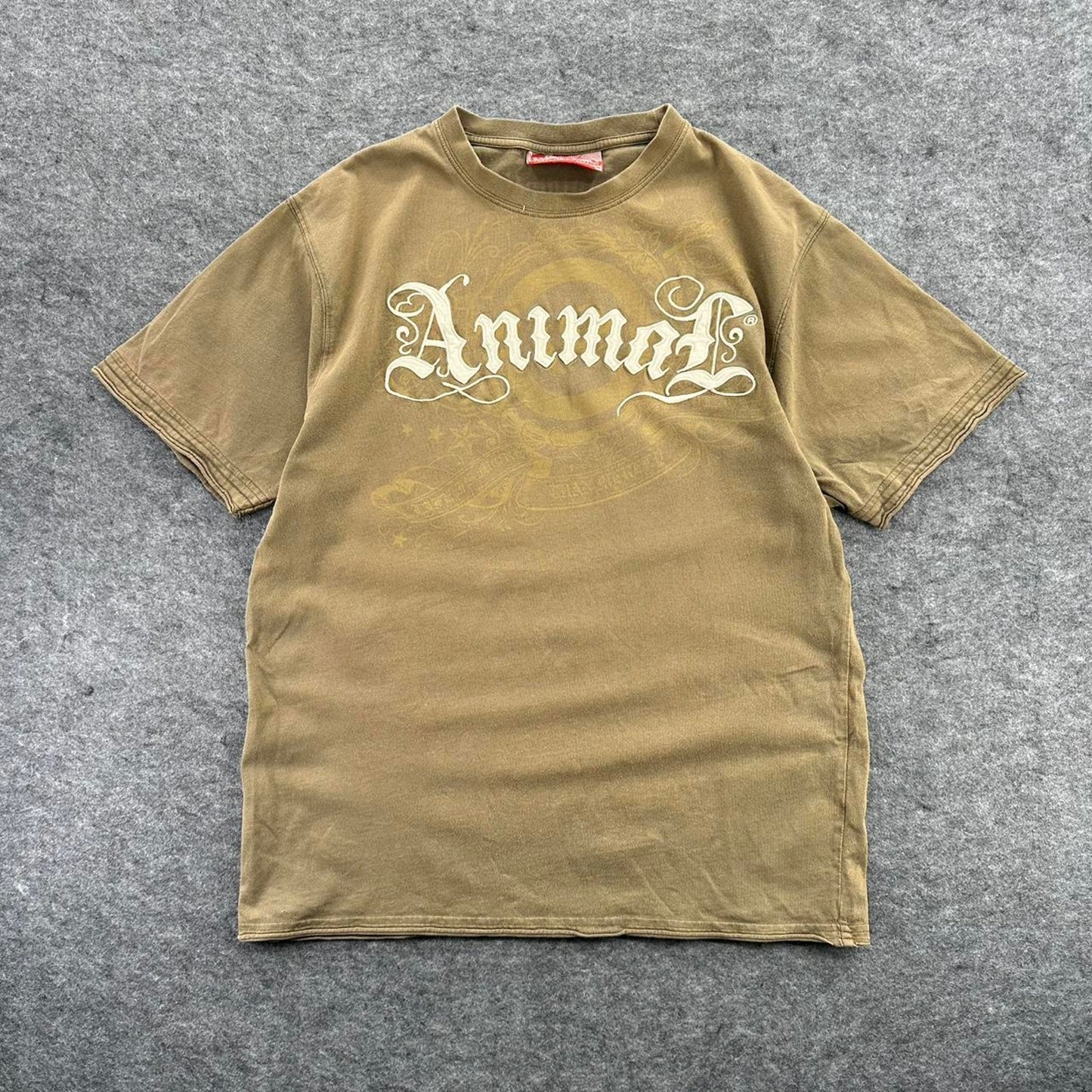Animal khaki green cotton t shirt