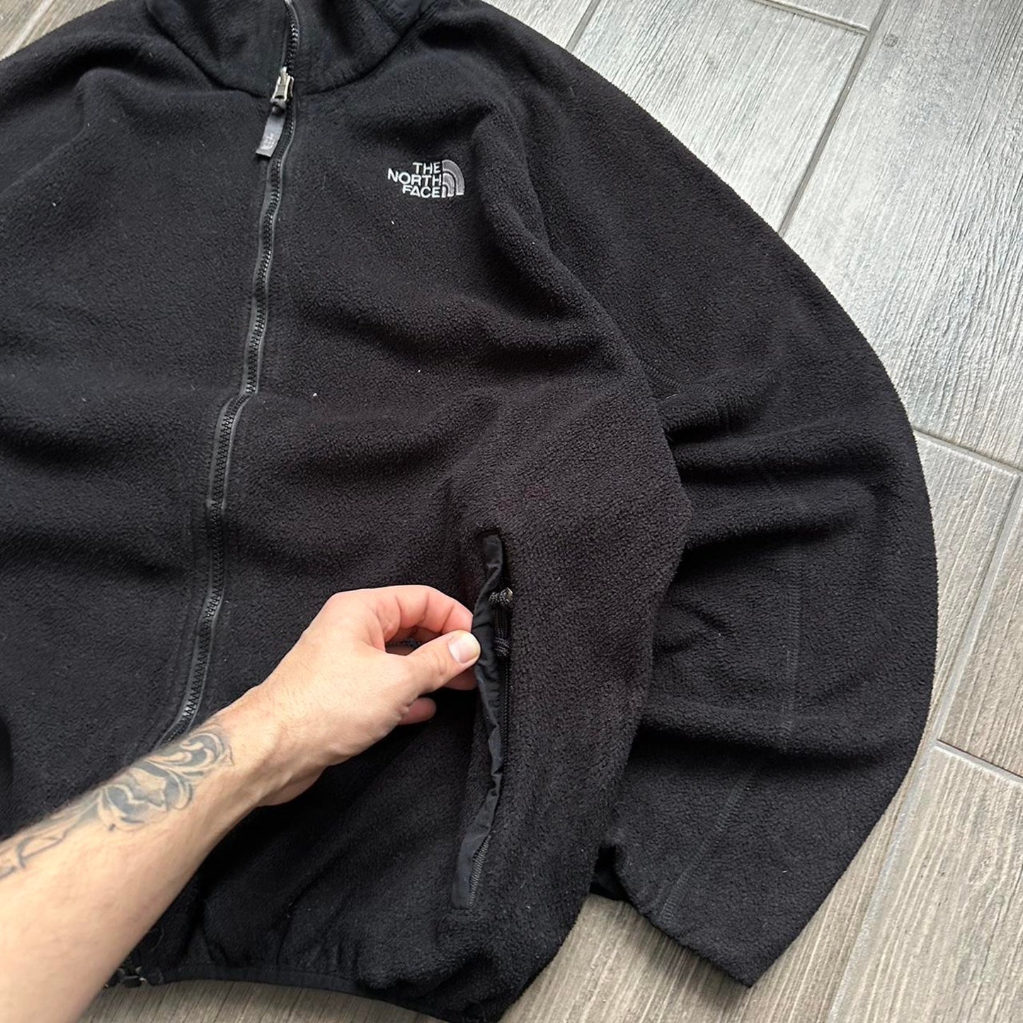 The North Face black zip winter fleece jacket