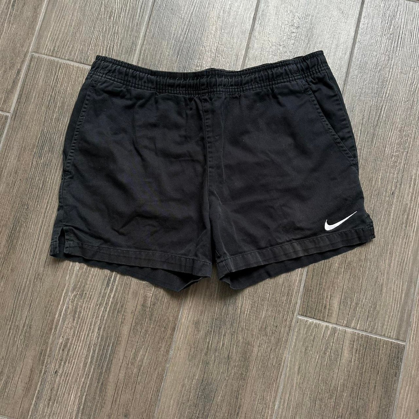 Nike black shorts with white