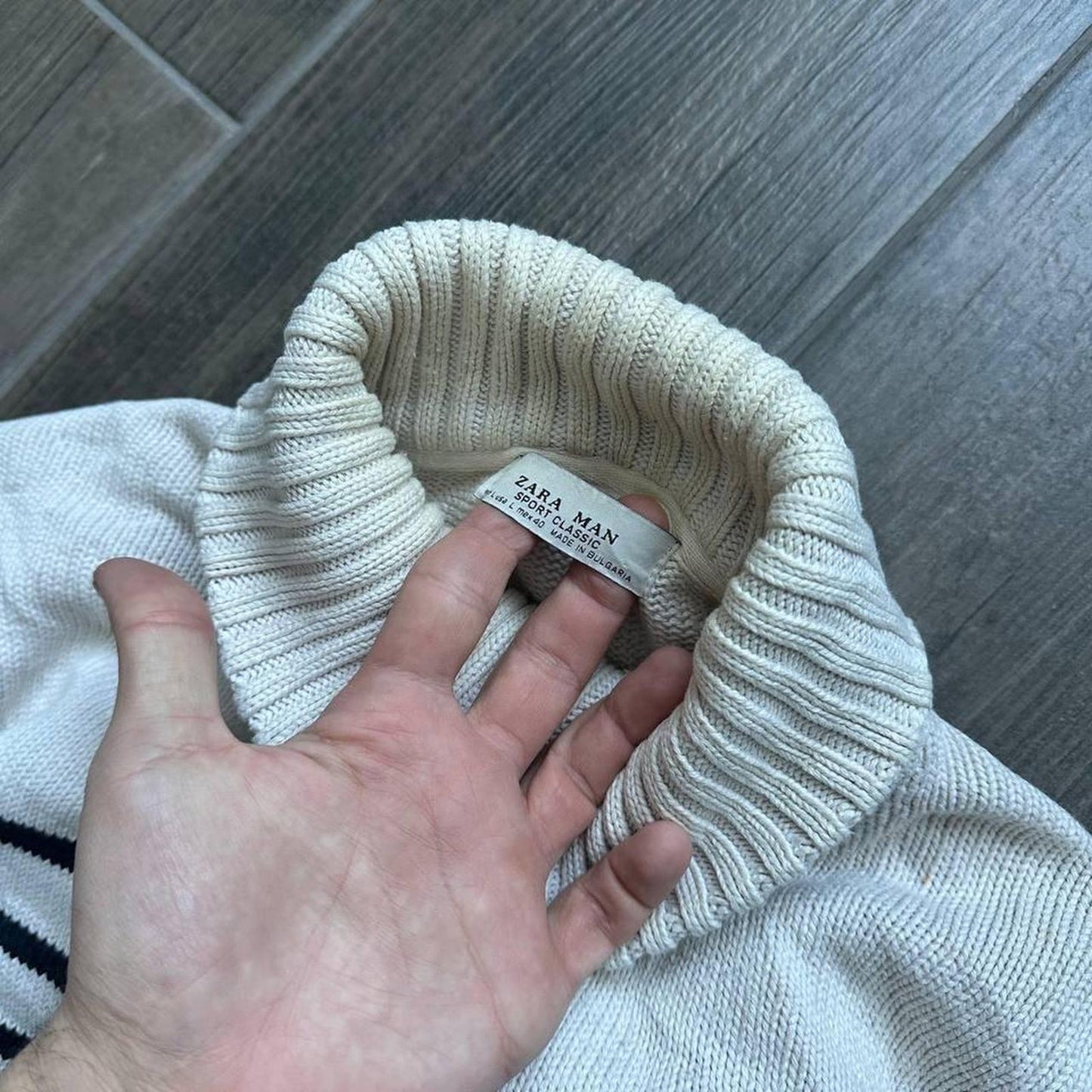 Y2k Japanese style knitted zip L jumper