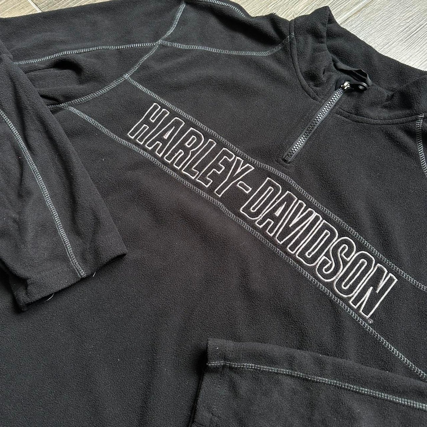 Harley davidson black quarter zip