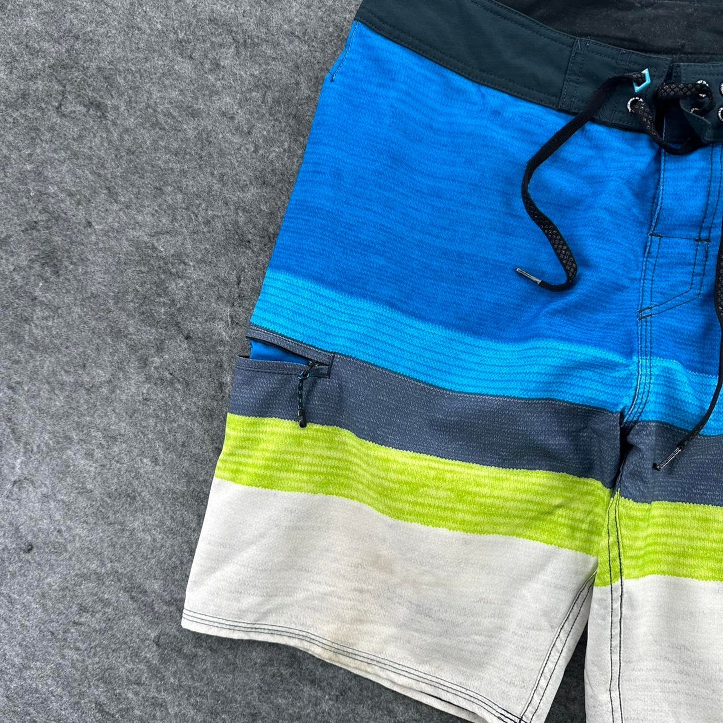 Quiksilver blue striped board shorts
